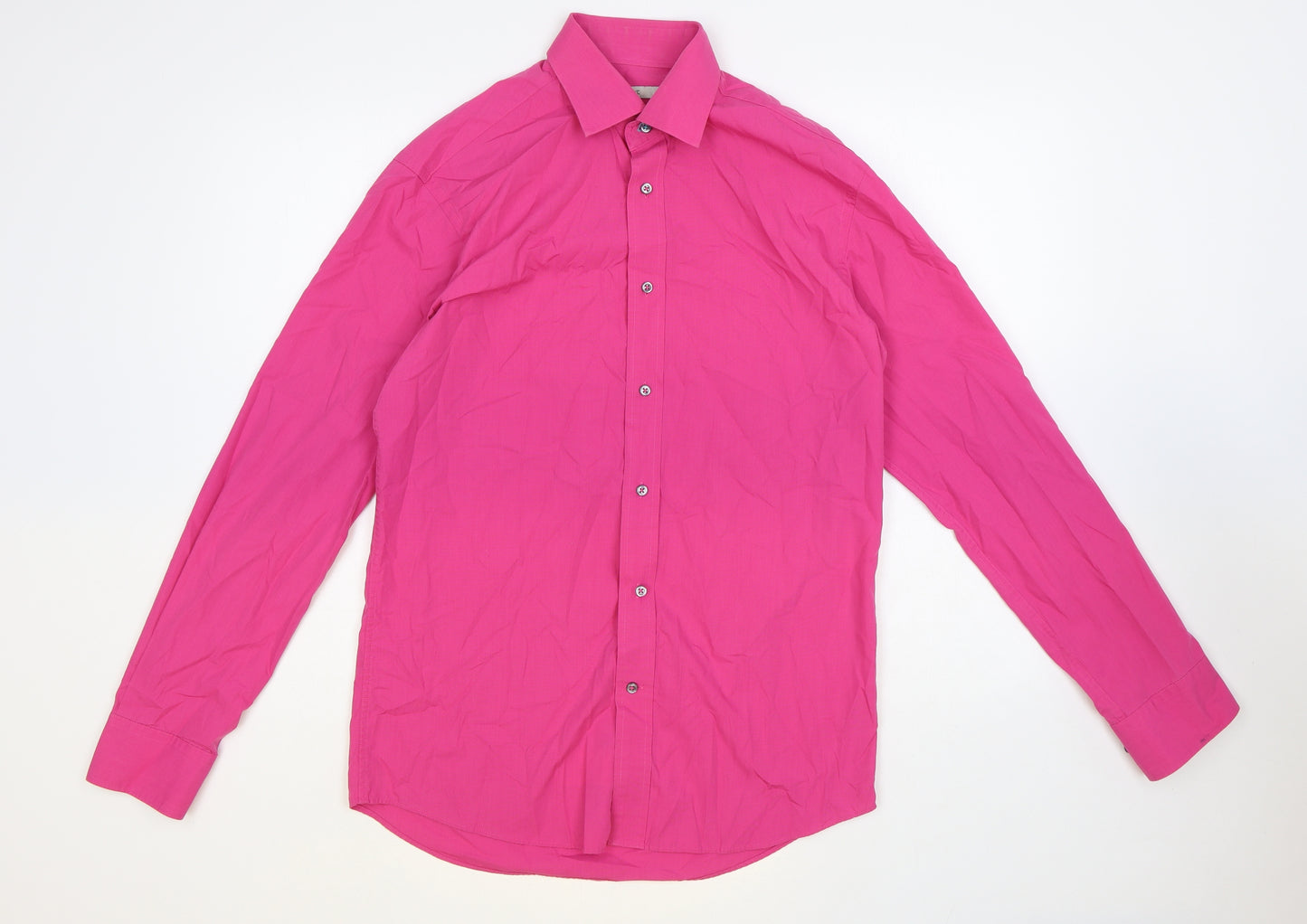 NEXT Mens Pink Cotton Dress Shirt Size 15 Collared Button
