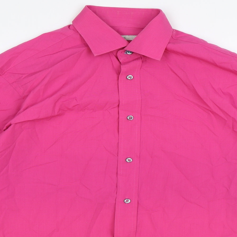 NEXT Mens Pink Cotton Dress Shirt Size 15 Collared Button