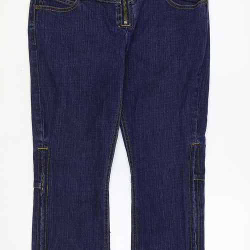 blueasphat Womens Blue Polyester Straight Jeans Size 30 in Relaxed Zip