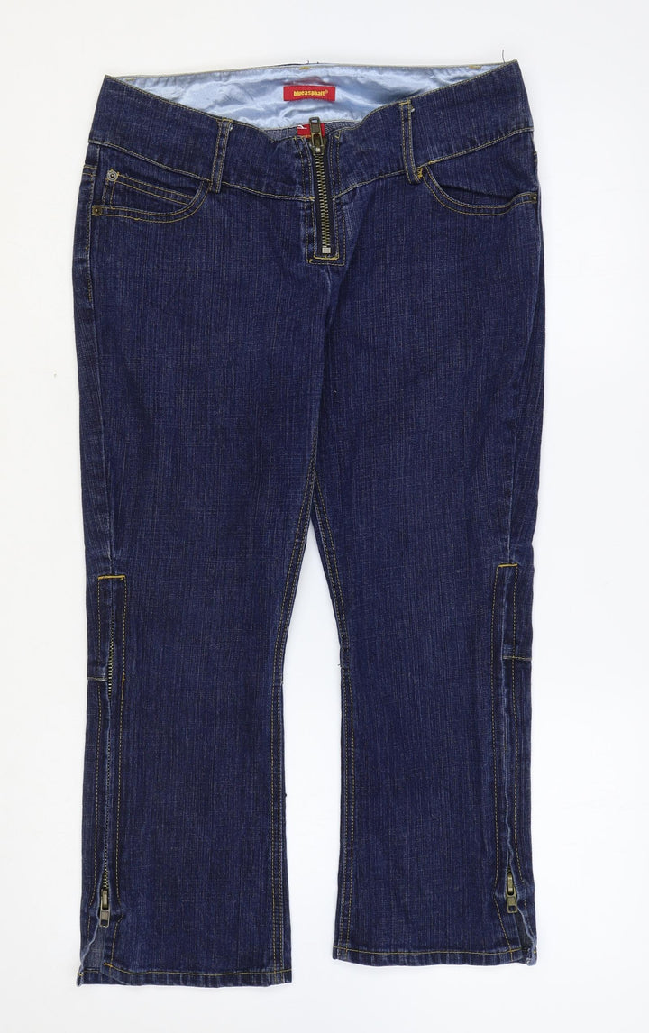blueasphat Womens Blue Polyester Straight Jeans Size 30 in Relaxed Zip