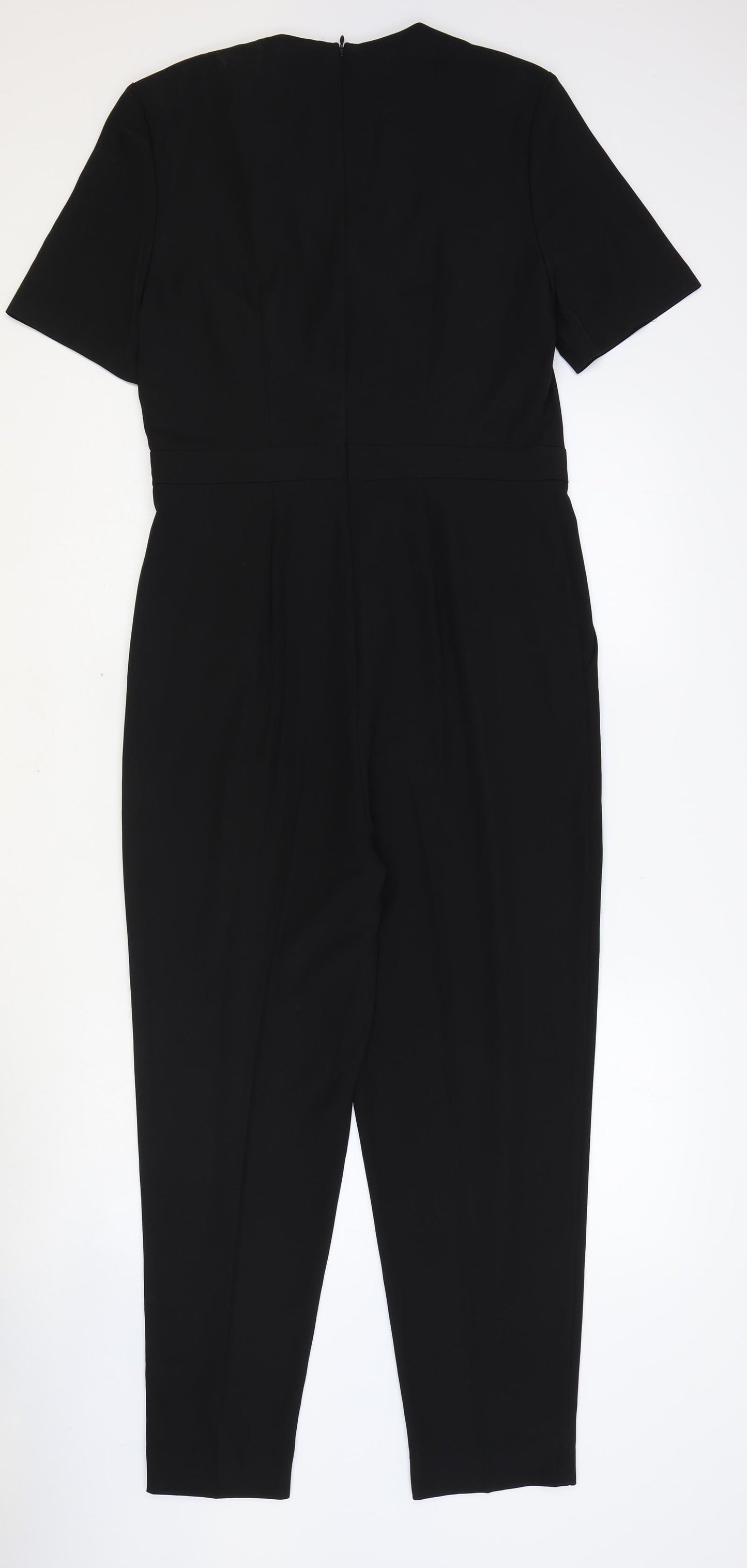 Marks and Spencer Womens Black Polyester Jumpsuit One-Piece Size 10 Zip