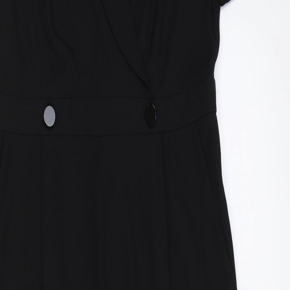 Marks and Spencer Womens Black Polyester Jumpsuit One-Piece Size 10 Zip