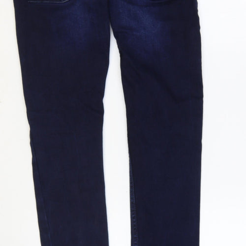 Topman Mens Blue Cotton Skinny Jeans Size 28 in Regular Zip