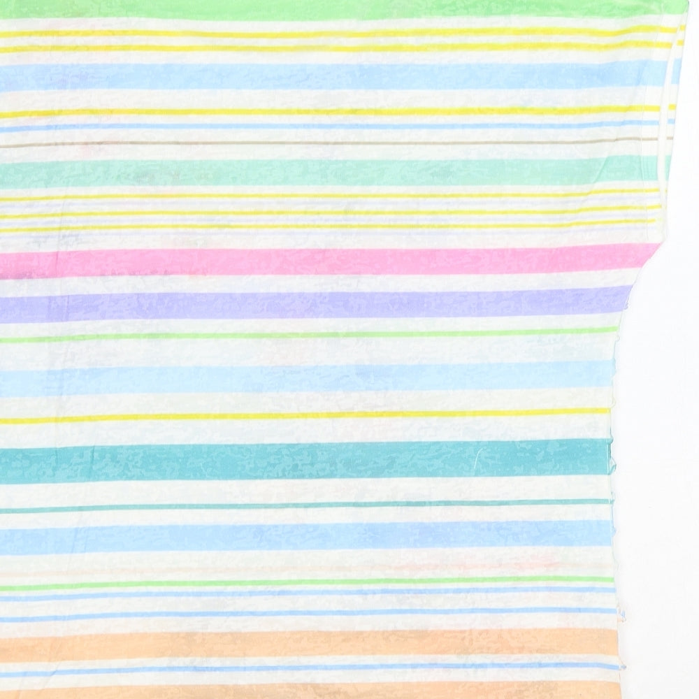 Anna Rose Womens Multicoloured Geometric Polyester Basic T-Shirt Size L Round Neck