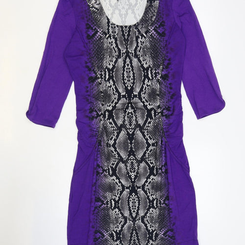 Riani Womens Multicoloured Animal Print Viscose Bodycon Size 10 Scoop Neck - Snake Print