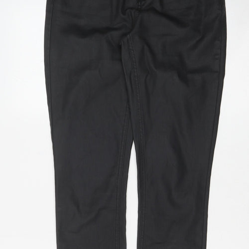 Denim & Co. Womens Black Cotton Skinny Jeans Size 8 Regular Button