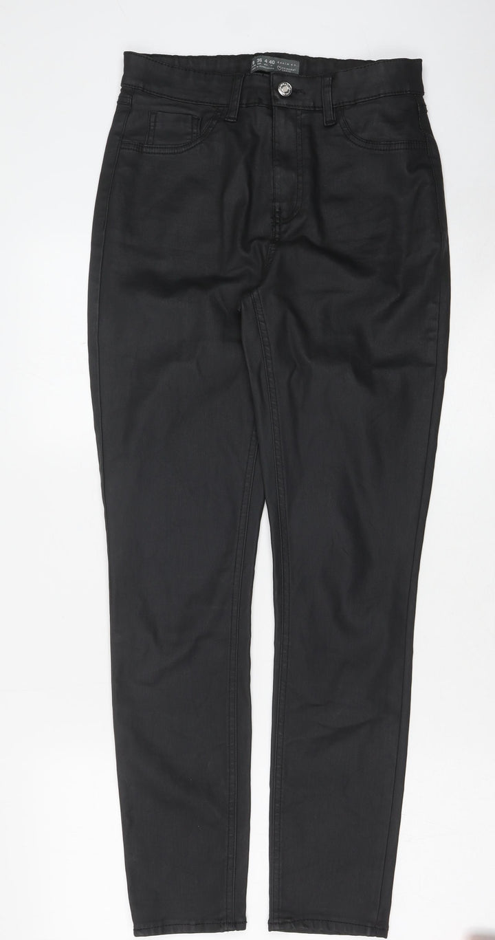 Denim & Co. Womens Black Cotton Skinny Jeans Size 8 Regular Button