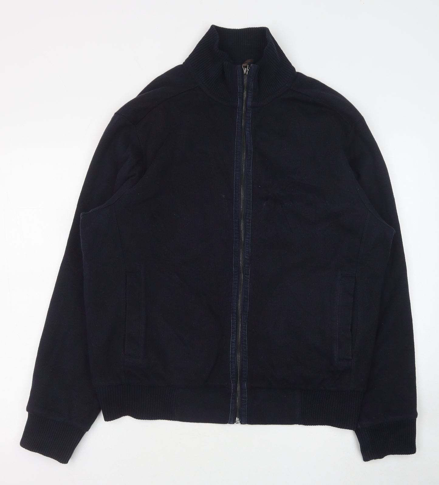 Marks and Spencer Mens Blue Cotton Full Zip Sweatshirt Size L
