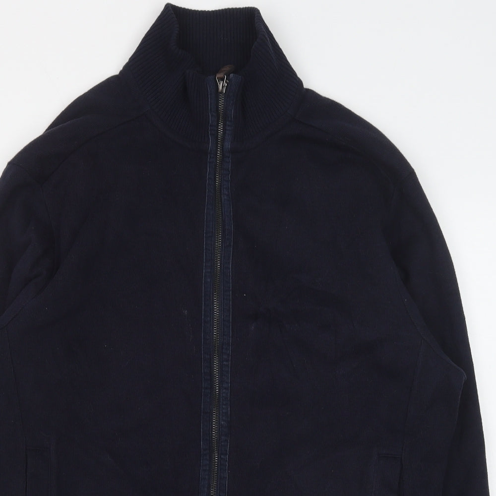 Marks and Spencer Mens Blue Cotton Full Zip Sweatshirt Size L