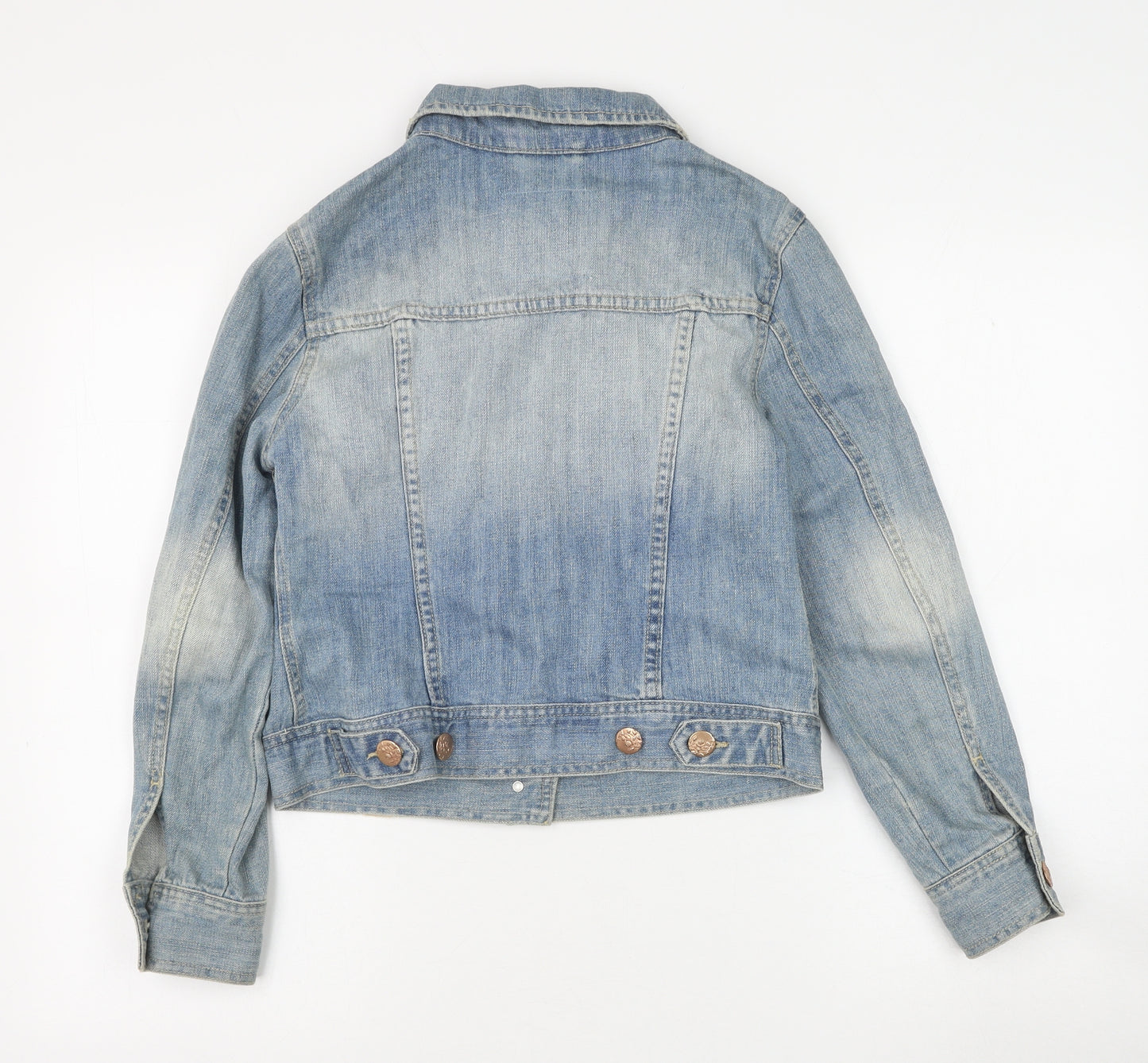 Denim & Co. Womens Blue Jacket Size 10 Button - Denim Jacket