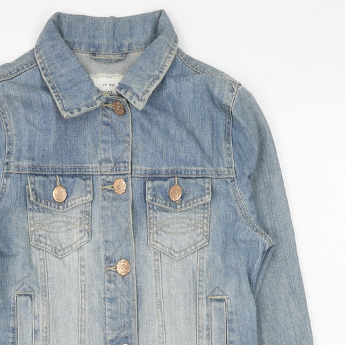 Denim & Co. Womens Blue Jacket Size 10 Button - Denim Jacket