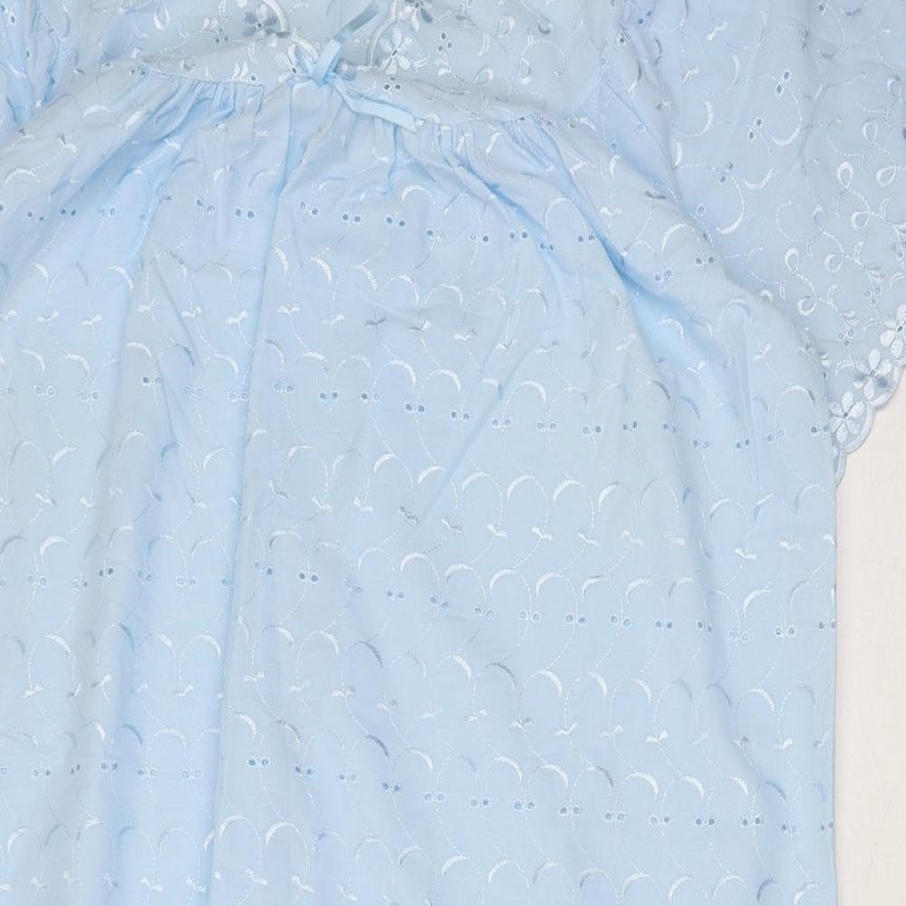 Preworn Womens Blue Geometric Cotton Top Dress Size 20