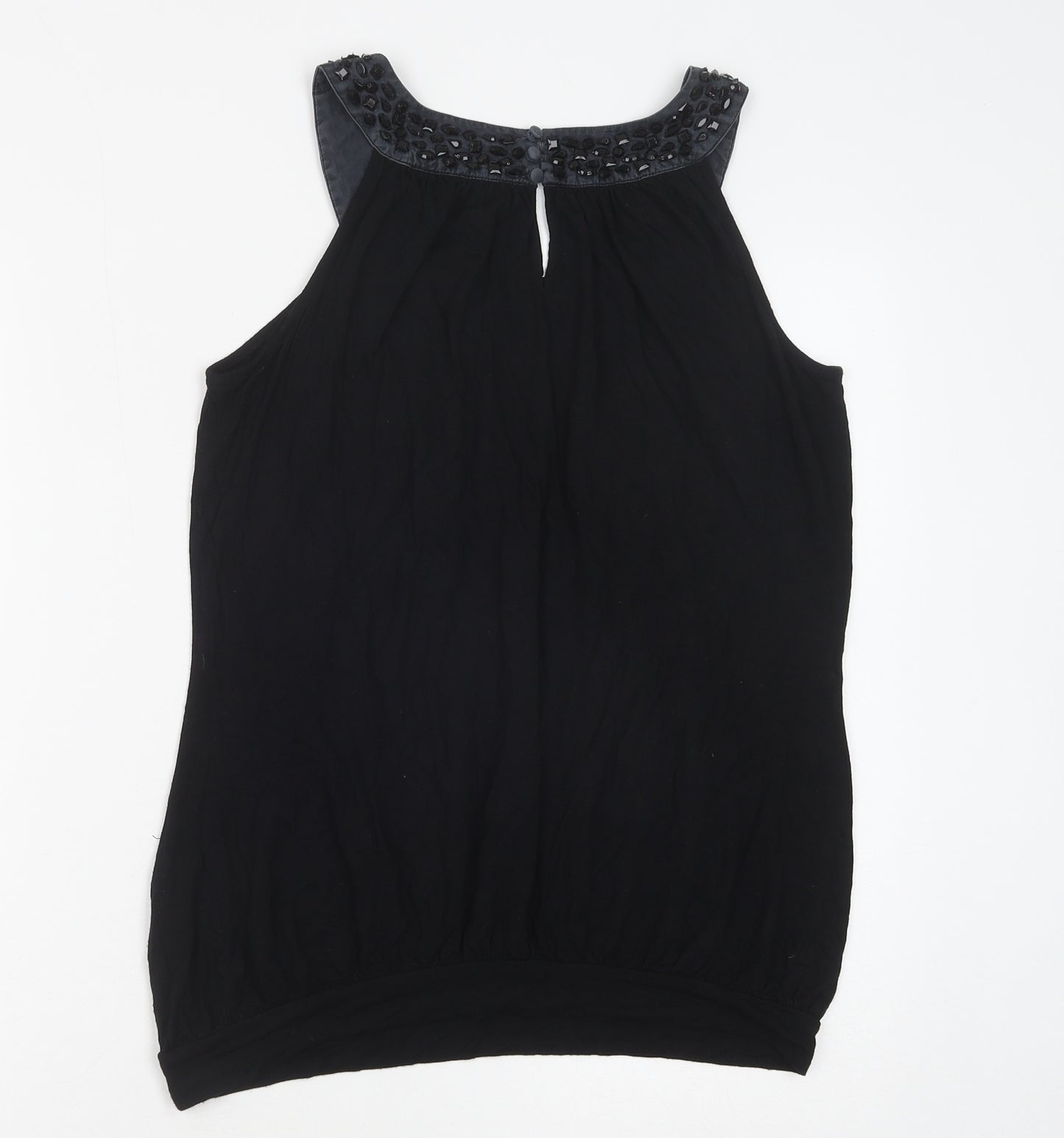 Born By Ted Baker Womens Black Cotton Basic Tank Size M V-Neck