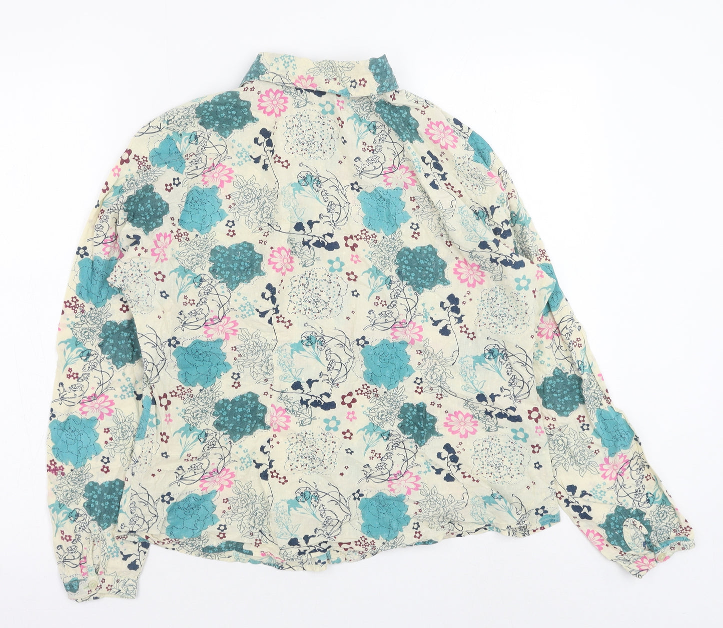 Mistral Womens Multicoloured Floral Cotton Basic Button-Up Size 16 Collared