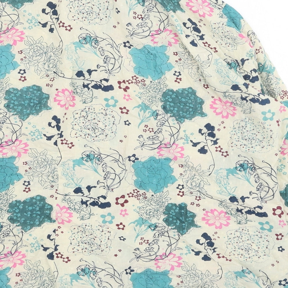 Mistral Womens Multicoloured Floral Cotton Basic Button-Up Size 16 Collared