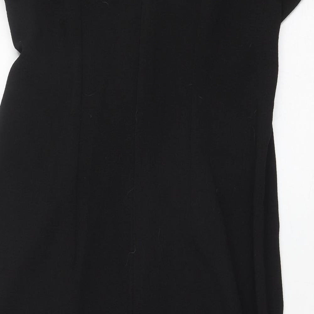 ASOS Womens Black Polyester Pencil Dress Size 14 Round Neck Zip