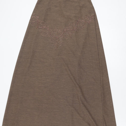 Preworn Womens Brown Polyester A-Line Skirt Size 26 in