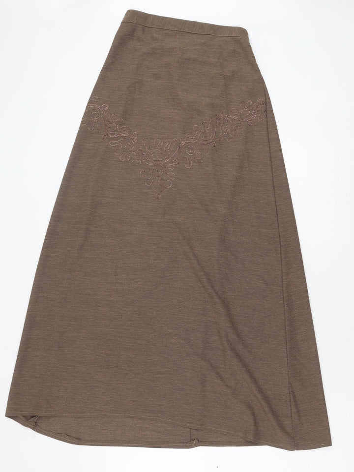 Preworn Womens Brown Polyester A-Line Skirt Size 26 in
