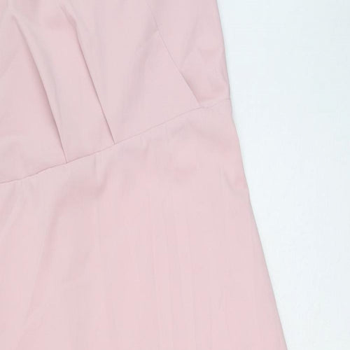 SheIn Womens Pink Polyester A-Line Size L V-Neck Pullover