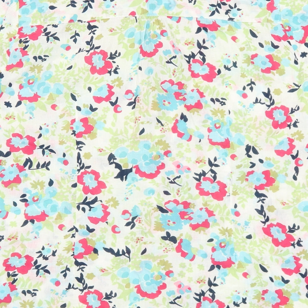 Marks and Spencer Womens Multicoloured Floral 100% Cotton Basic Button-Up Size 18 Collared