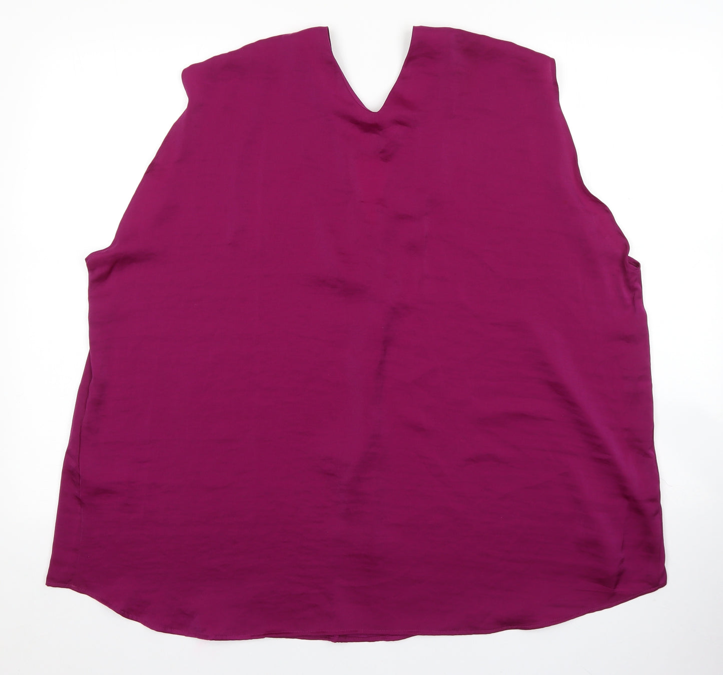 Marks and Spencer Womens Purple Polyester Basic Tank Size 22 V-Neck