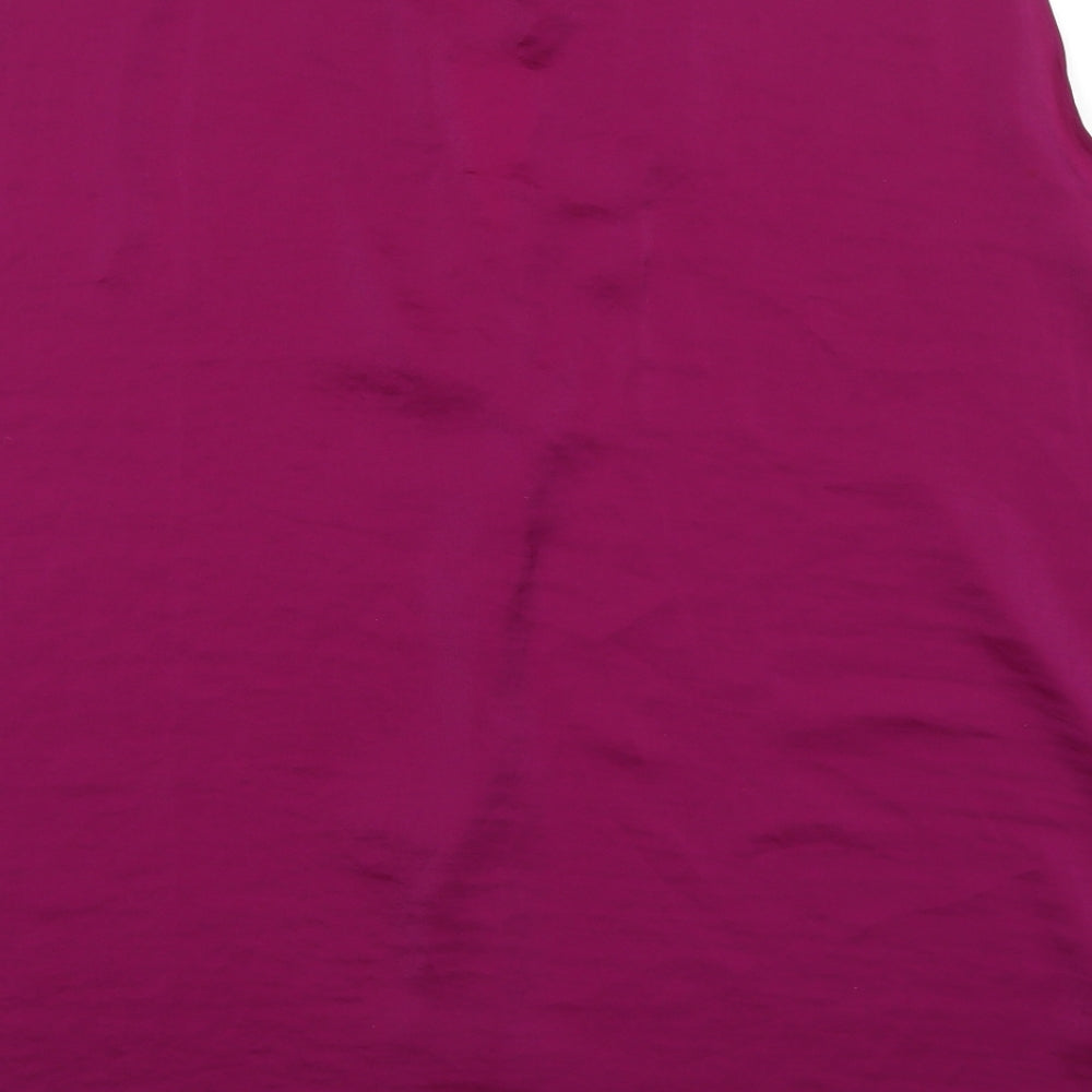 Marks and Spencer Womens Purple Polyester Basic Tank Size 22 V-Neck