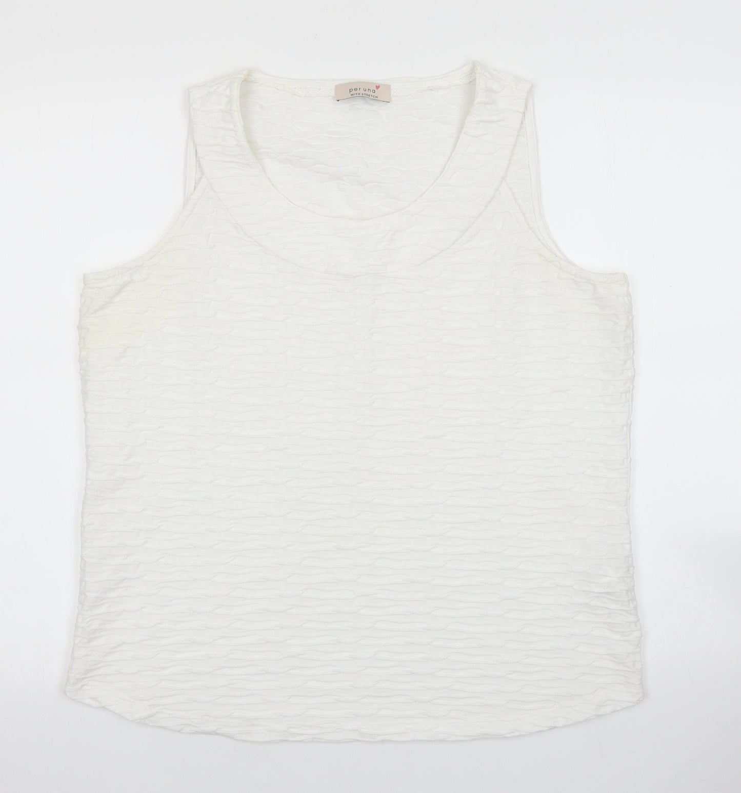 Marks and Spencer Womens White Polyester Basic Tank Size 18 Scoop Neck