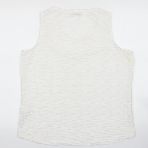 Marks and Spencer Womens White Polyester Basic Tank Size 18 Scoop Neck