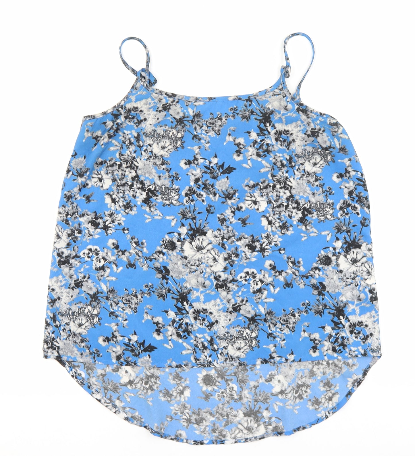 Primark Womens Blue Floral Polyester Camisole Tank Size 12 Scoop Neck