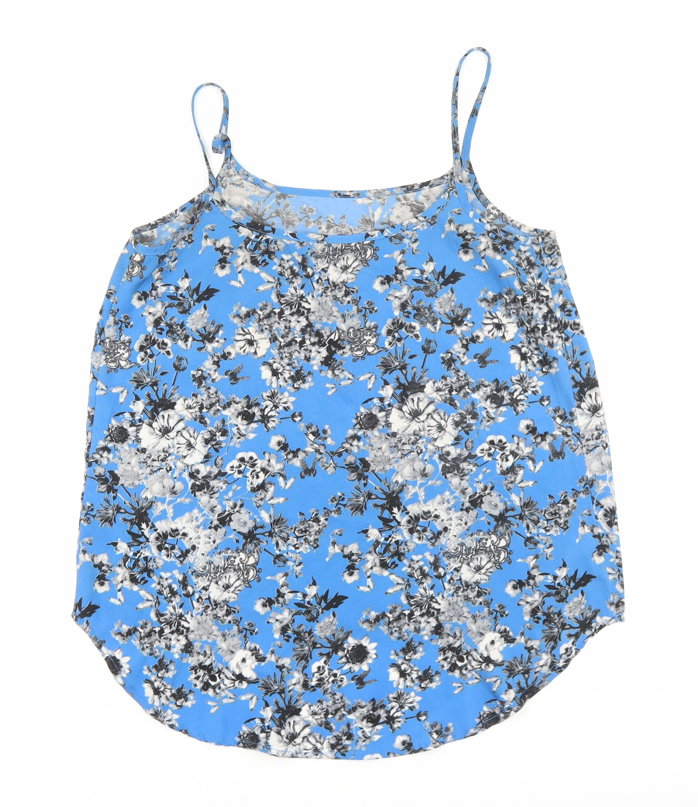 Primark Womens Blue Floral Polyester Camisole Tank Size 12 Scoop Neck
