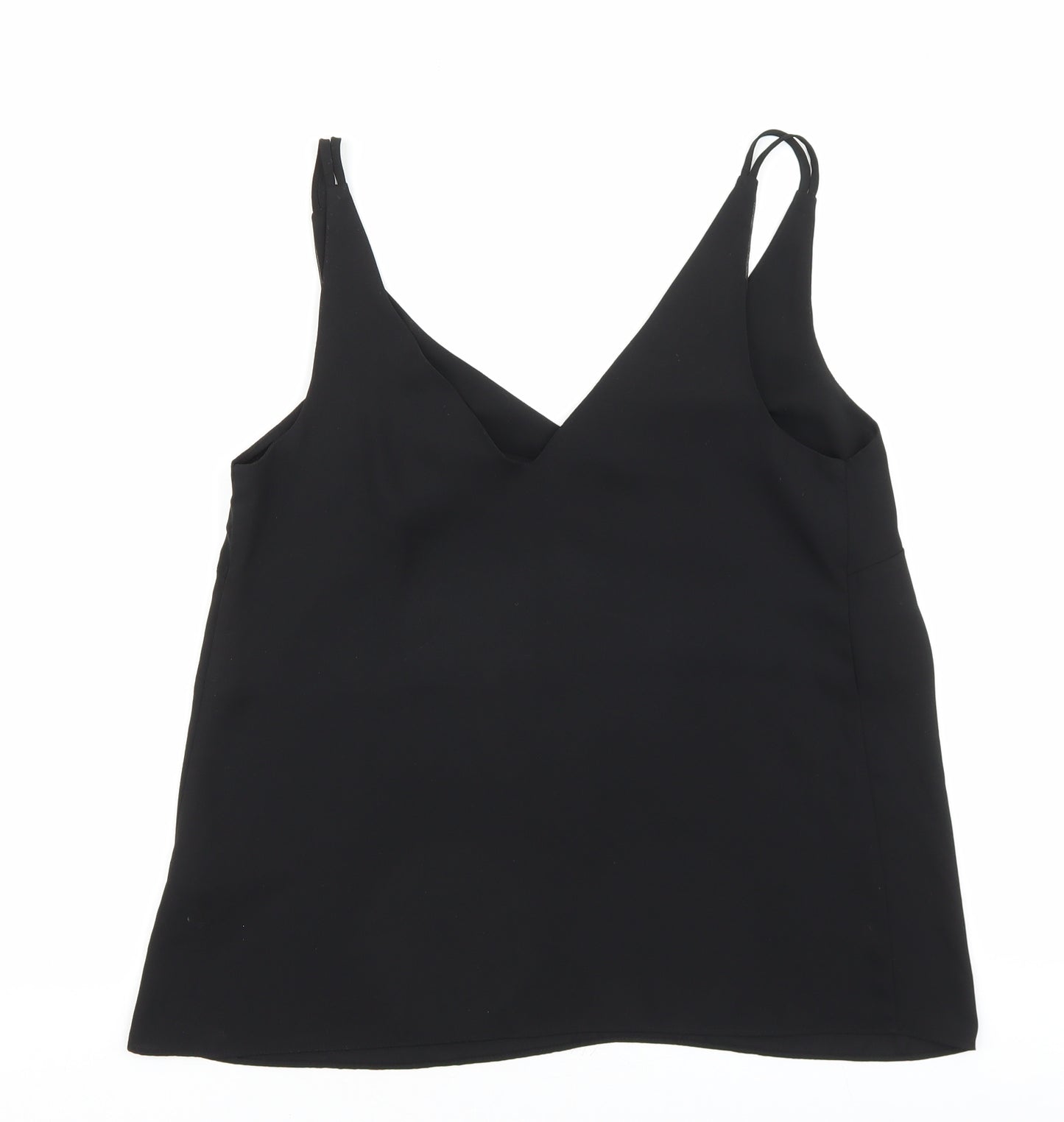 Papaya Womens Black Polyester Camisole Tank Size 12 V-Neck