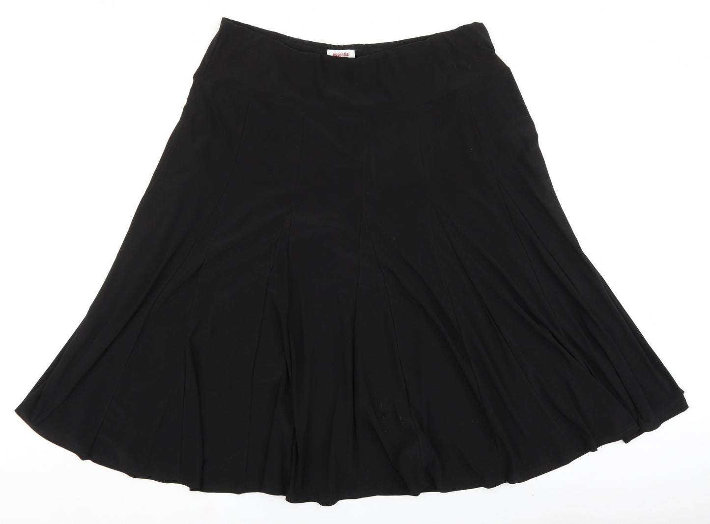 Essential Collection Womens Black Viscose Flare Skirt Size 18