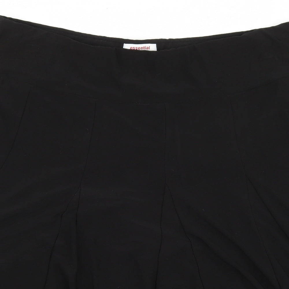 Essential Collection Womens Black Viscose Flare Skirt Size 18