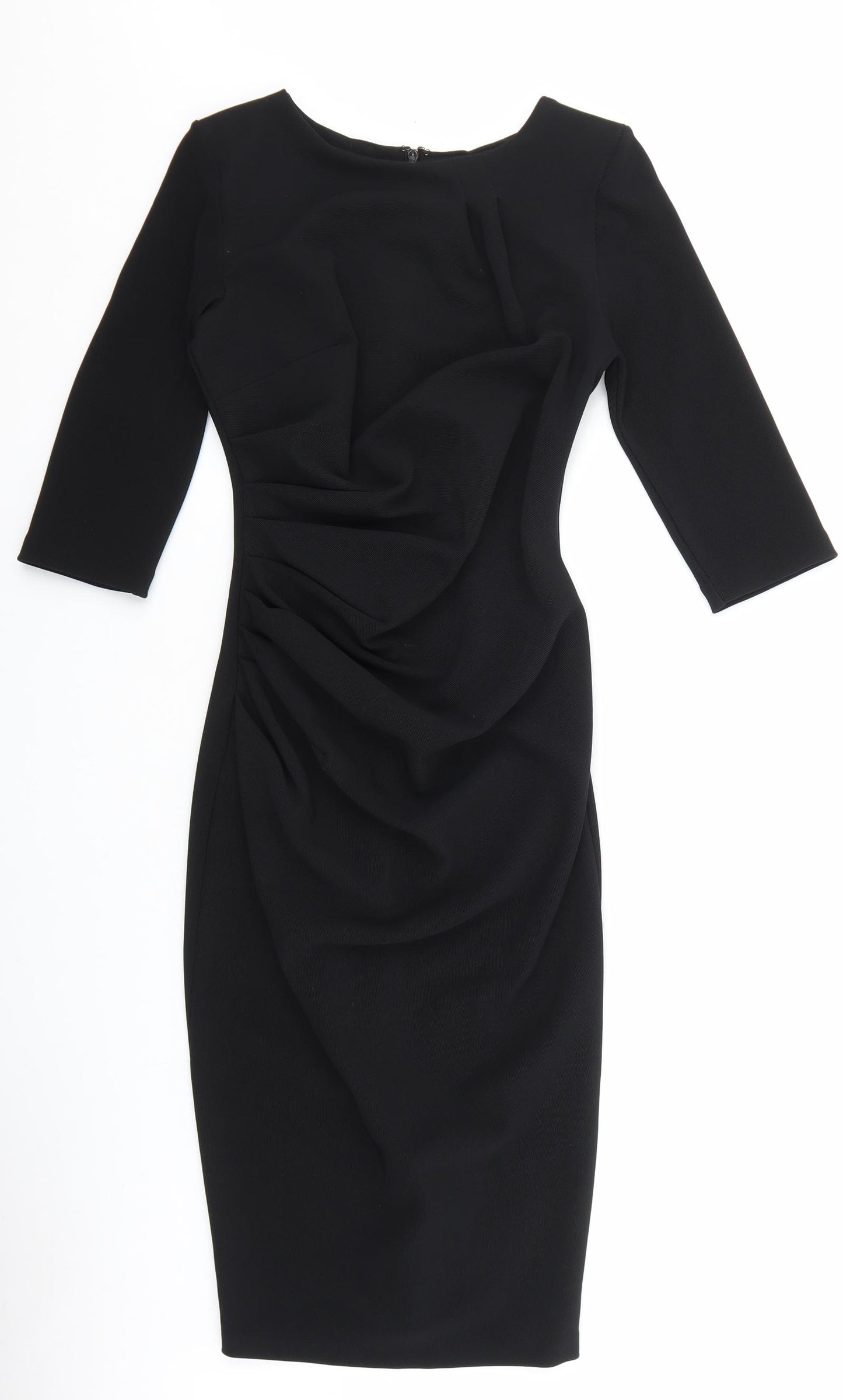 Catwalk Womens Black Polyester Sheath Size M Boat Neck Zip