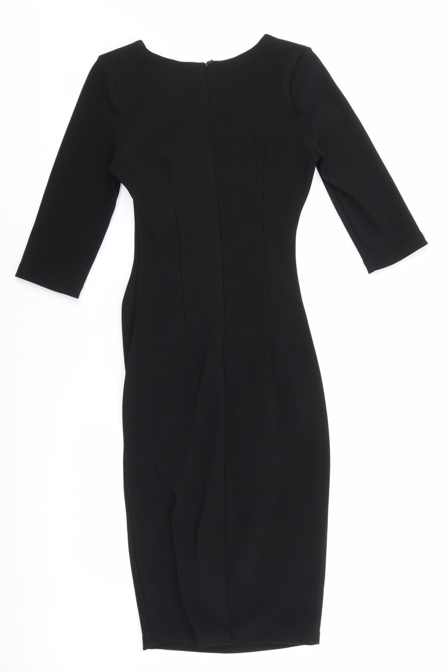 Catwalk Womens Black Polyester Sheath Size M Boat Neck Zip