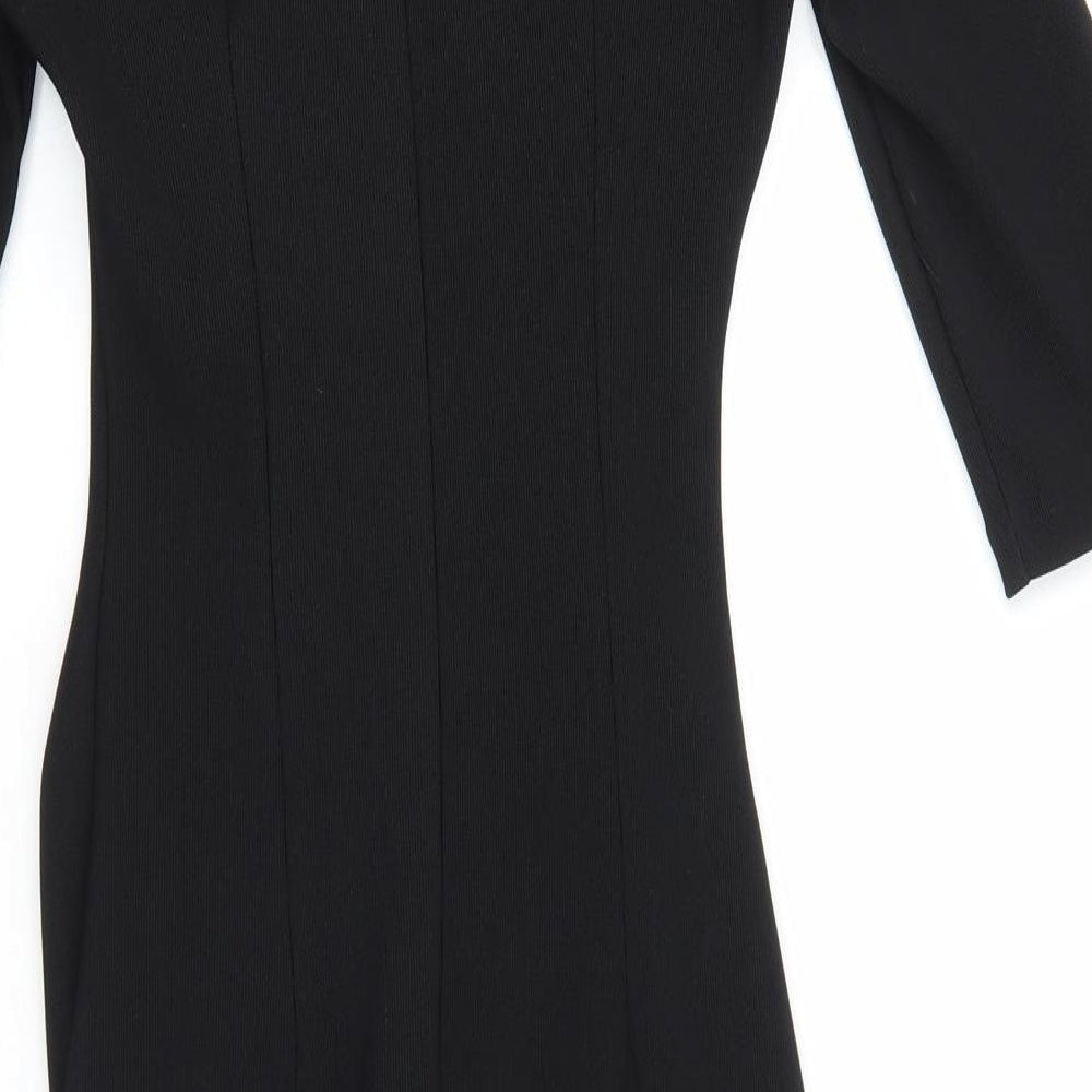 Catwalk Womens Black Polyester Sheath Size M Boat Neck Zip