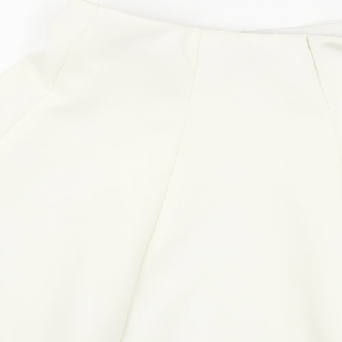Bershka Womens White Viscose Skater Skirt Size M