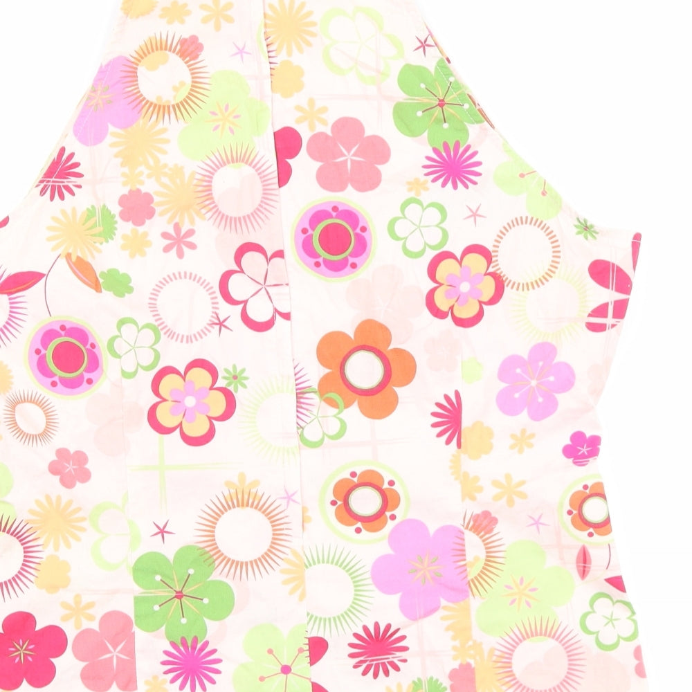 Debenhams Womens Multicoloured Floral Cotton Basic Tank Size 14 Round Neck