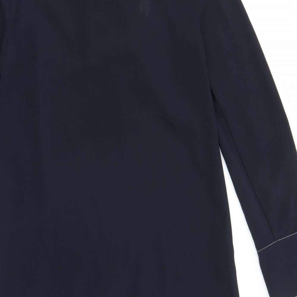 Marks and Spencer Womens Blue Polyester Shirt Dress Size 8 Collared Button