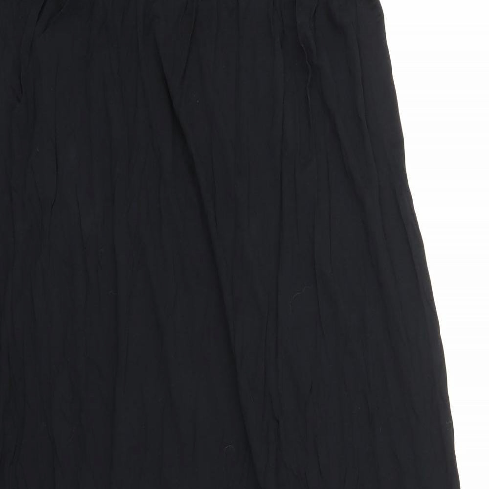 George Womens Black Viscose A-Line Size 16 Square Neck Pullover - Shirred Top