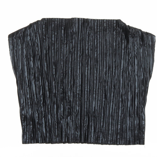 Zara Womens Black Polyester Basic Blouse Size M Boat Neck