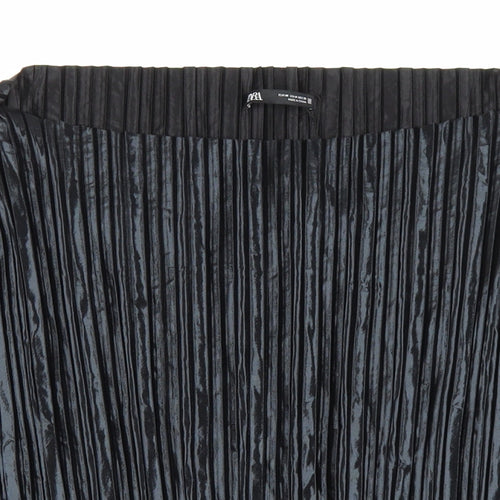 Zara Womens Black Polyester Basic Blouse Size M Boat Neck