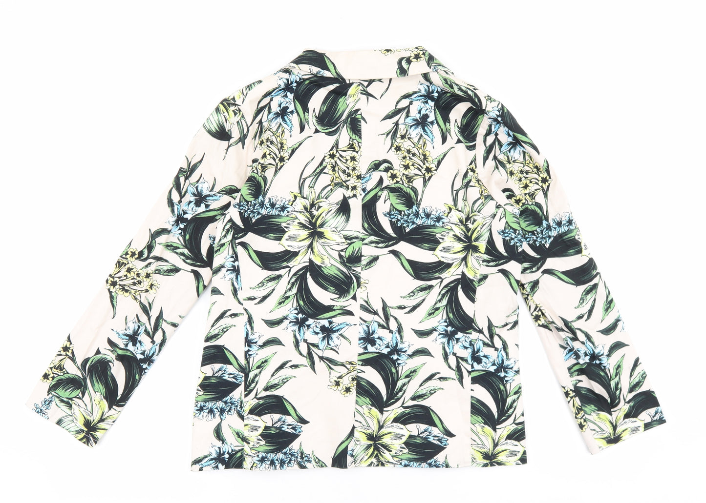 Preworn Womens Multicoloured Floral Polyester Jacket Blazer Size 12