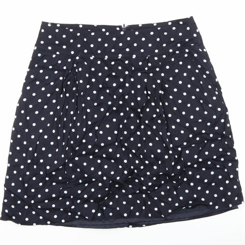 Planet Womens Blue Polka Dot Polyester Mini Skirt Size 35 in Zip