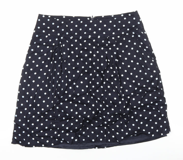 Planet Womens Blue Polka Dot Polyester Mini Skirt Size 35 in Zip