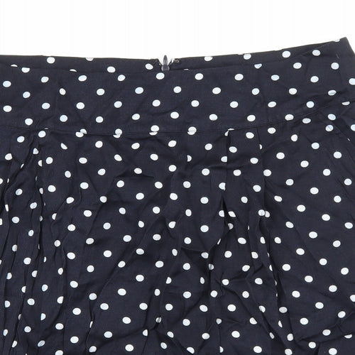 Planet Womens Blue Polka Dot Polyester Mini Skirt Size 35 in Zip