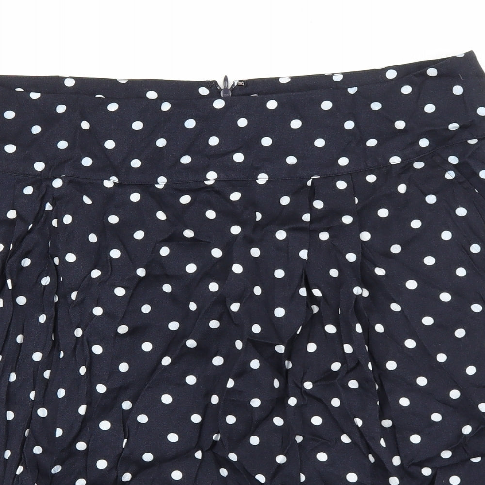 Planet Womens Blue Polka Dot Polyester Mini Skirt Size 35 in Zip