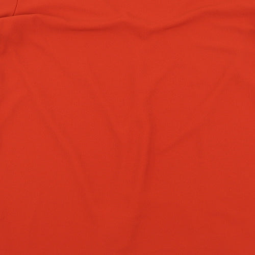 Zara Womens Orange Polyester Shift Size XS V-Neck Pullover