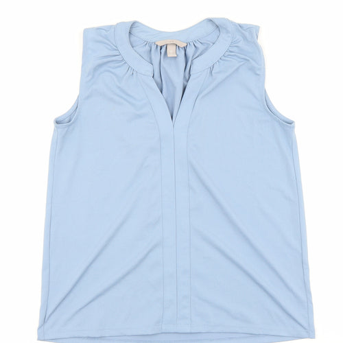 H&M Womens Blue Viscose Basic Blouse Size XS V-Neck