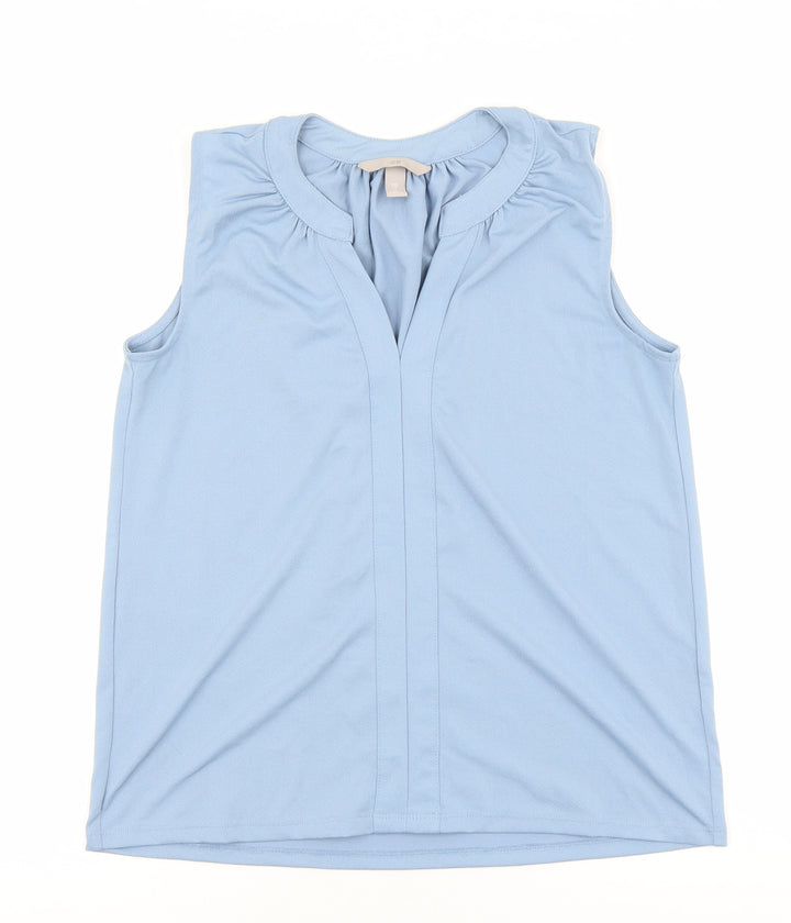 H&M Womens Blue Viscose Basic Blouse Size XS V-Neck